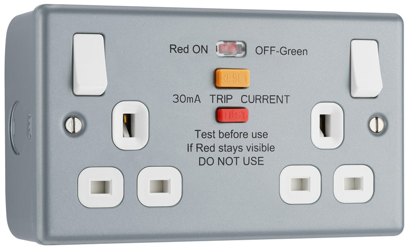 BG Electrical Metal Clad - Double switched, with integrated Type A RCD