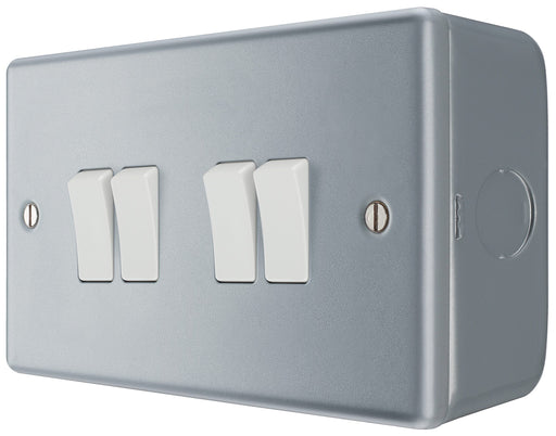 BG Electrical Metal Clad - Quadruple, 2 way switch