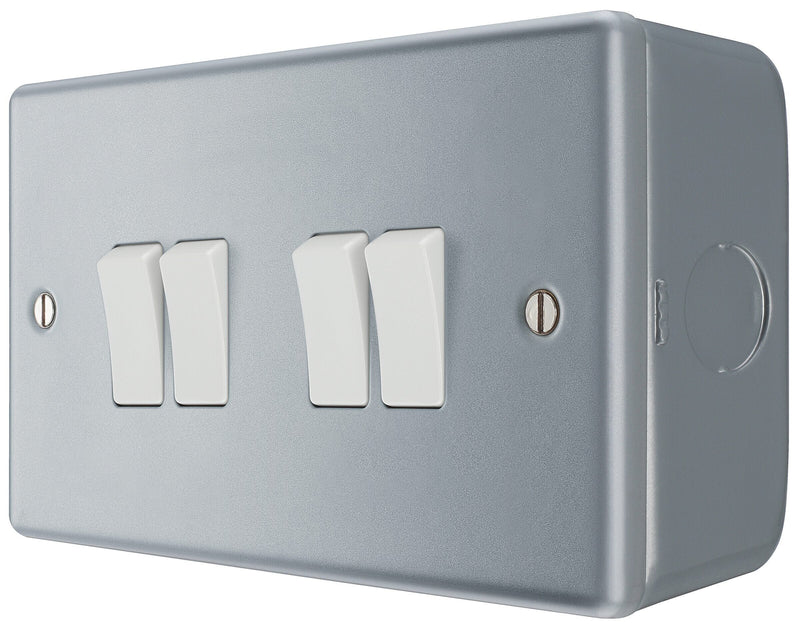 BG Electrical Metal Clad - Quadruple, 2 way switch