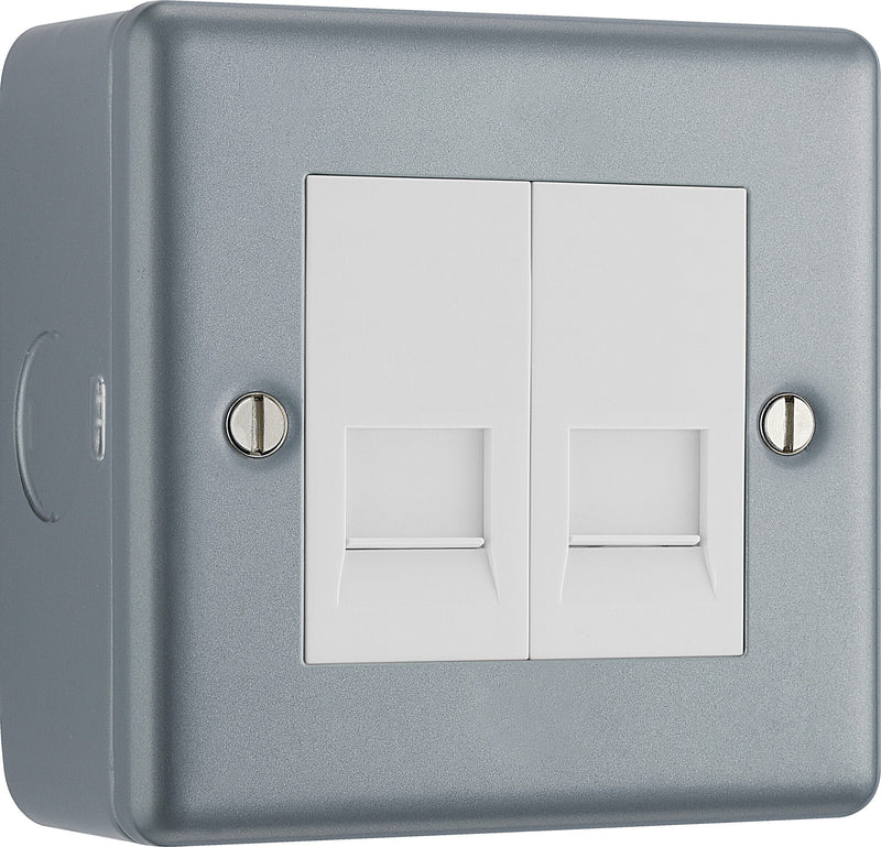 BG Electrical Metal Clad - Double, telephone socket, secondary