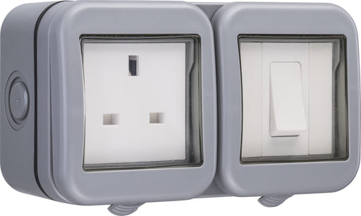 BG Electrical Weatherproof IP55 - Single socket with single switch, IP55