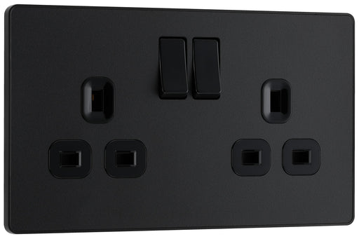 BG Electrical Evolve Matt Black - Double, switched, single pole