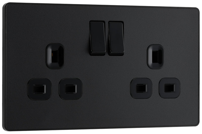 BG Electrical Evolve Matt Black - Double, switched, single pole