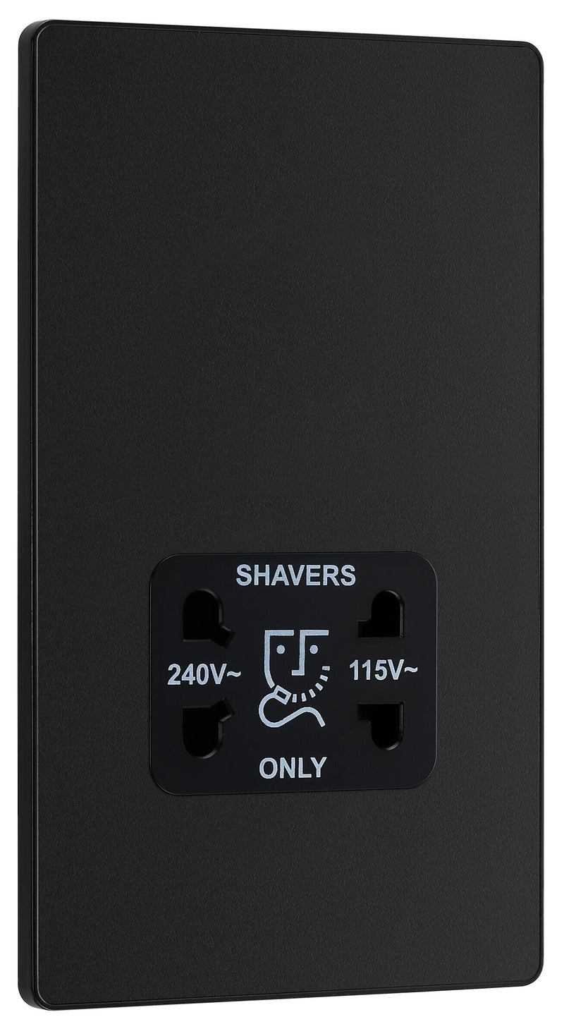 BG Electrical Evolve Matt Black - Double switched, double pole