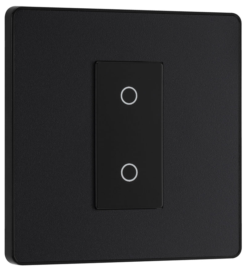 BG Electrical Evolve Matt Black - Single, 2 way touch, 200W, master