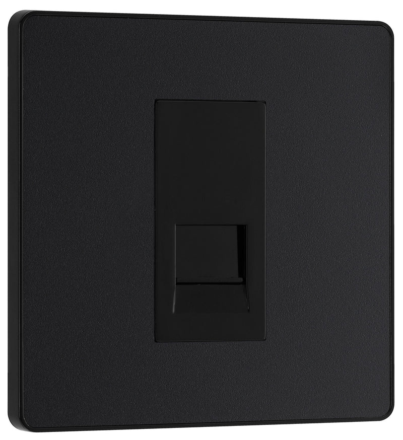 BG Electrical Evolve Matt Black - Single, telephone socket, secondary