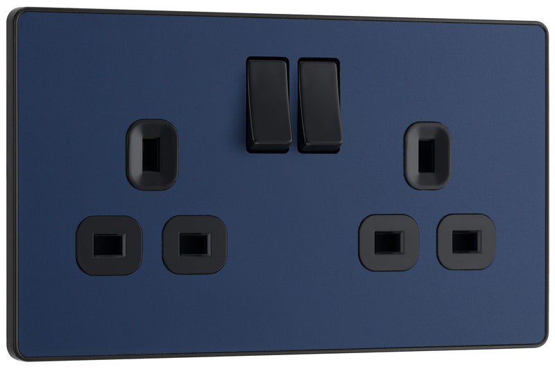BG Electrical Evolve Matt Blue - Double, switched, single pole