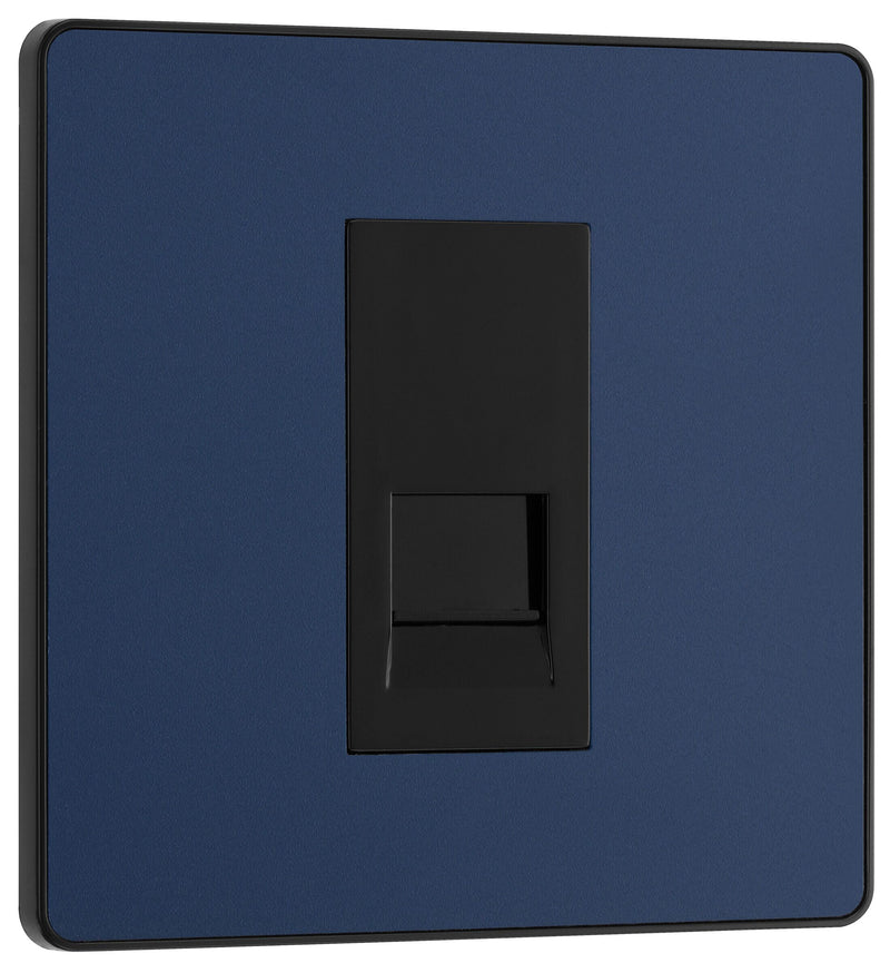 BG Electrical Evolve Matt Blue - Single, telephone socket, secondary