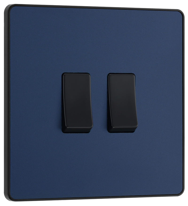 BG Electrical Evolve Matt Blue - Double, 2 way switch