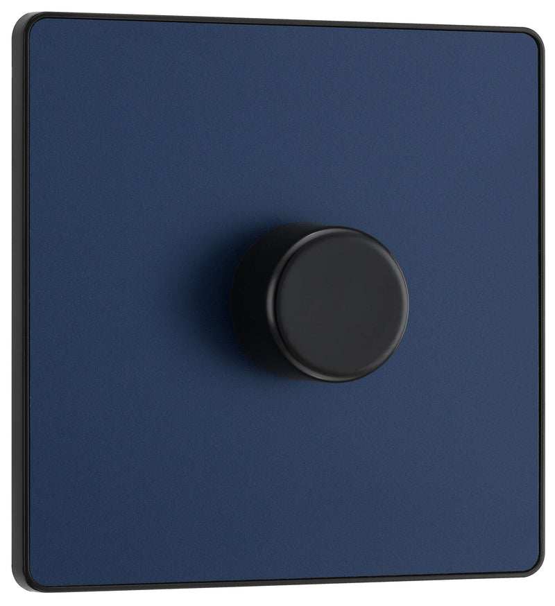 BG Electrical Evolve Matt Blue - Single, 2 way push 200W