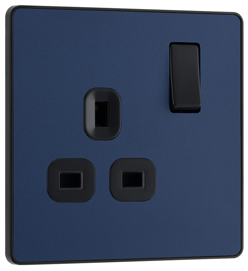 BG Electrical Evolve Matt Blue - Single, switched, single pole