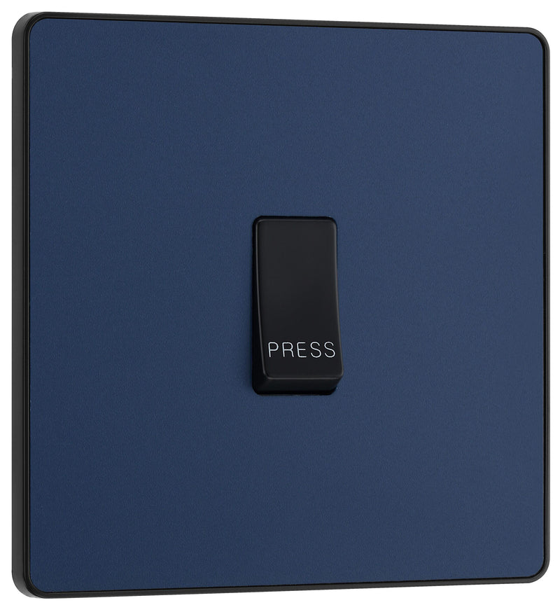 BG Electrical Evolve Matt Blue - Single, bell push switch