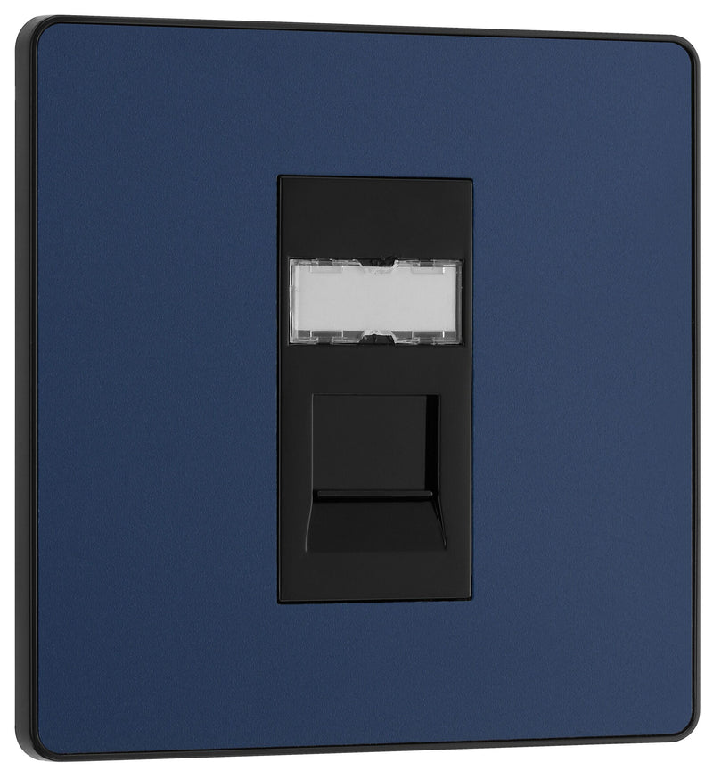 BG Electrical Evolve Matt Blue - Single, RJ45 telephone socket
