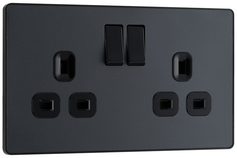 BG Electrical Evolve Matt Grey - Double, switched, single pole