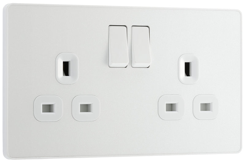 BG Electrical Evolve Pearlescent White - Double, switched, single pole