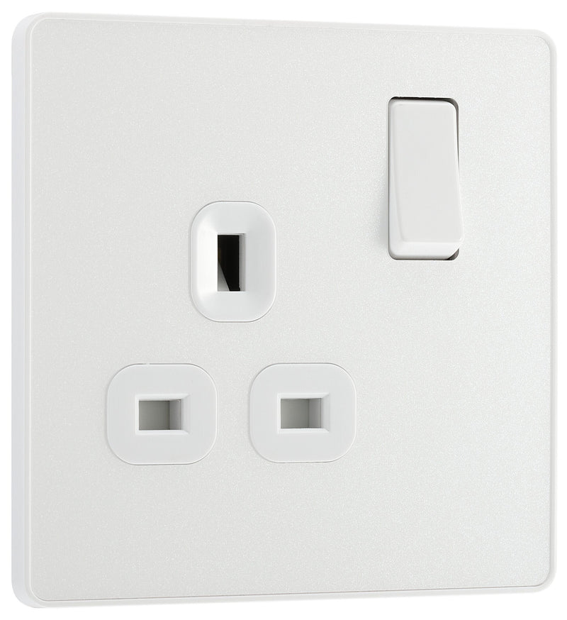 BG Electrical Evolve Pearlescent White - Single, switched, single pole