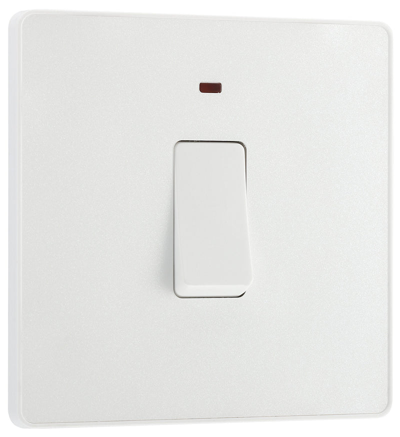 BG Electrical Evolve Pearlescent White - 20A, double pole, with indicator