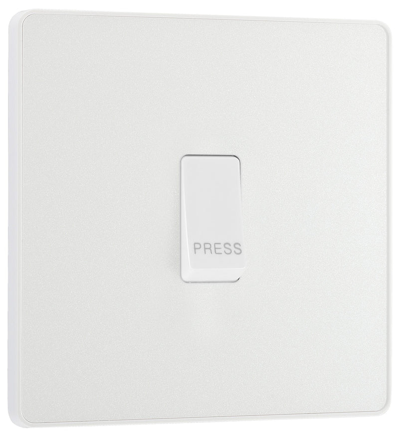 BG Electrical Evolve Pearlescent White - Single, bell push switch