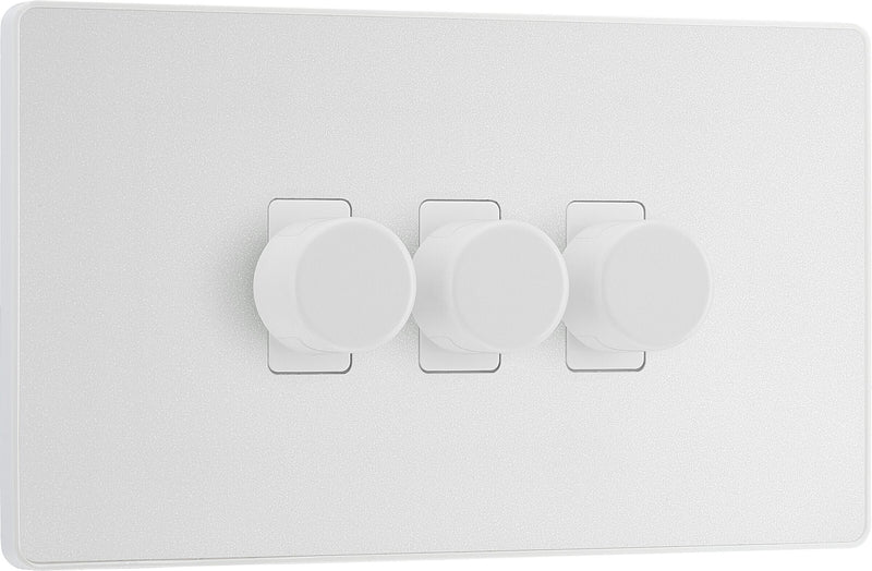 BG Electrical Evolve Pearlescent White - Triple, 2 way push 200W