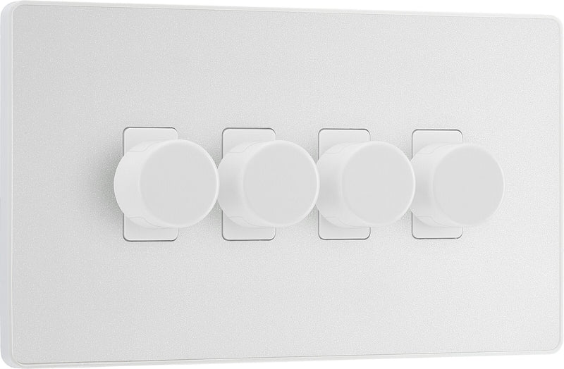 BG Electrical Evolve Pearlescent White - Quadruple, 2 way push 200W