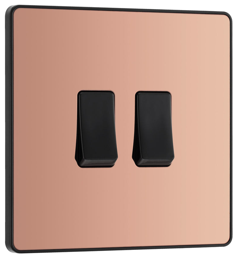 BG Electrical Evolve Polished Copper - Double, 2 way switch