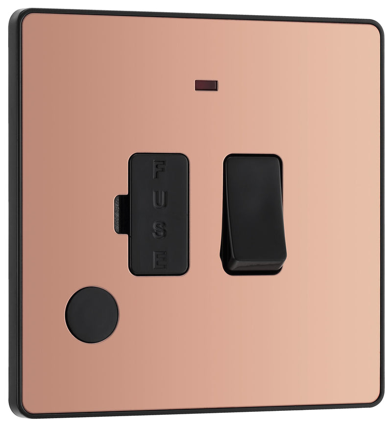 BG Electrical Evolve Polished Copper - Switched and fused with indicator