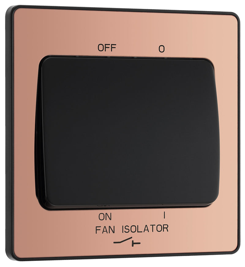 BG Electrical Evolve Polished Copper - Triple pole fan isolator