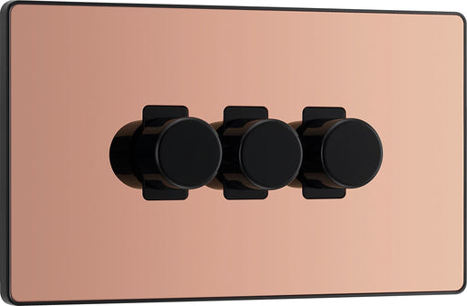 BG Electrical Evolve Polished Copper - Triple, 2 way push 200W