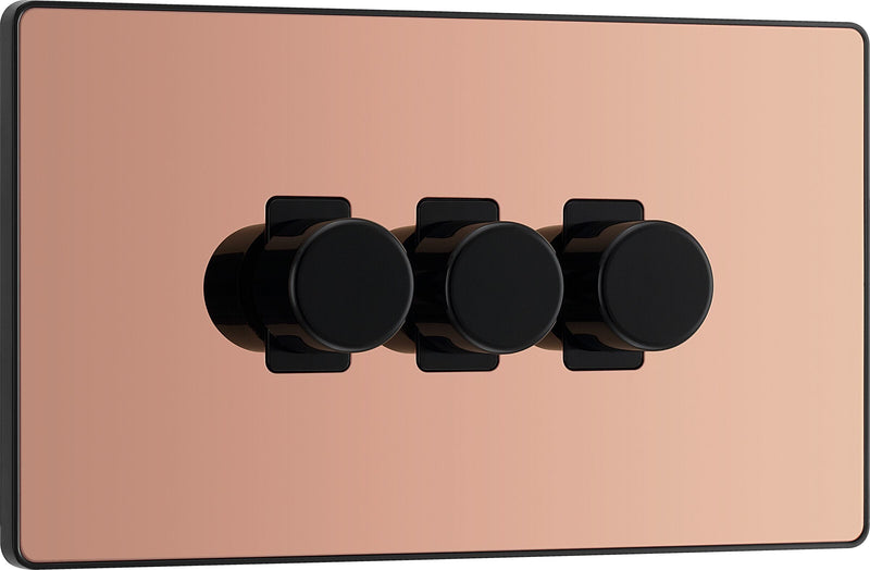 BG Electrical Evolve Polished Copper - Triple, 2 way push 200W
