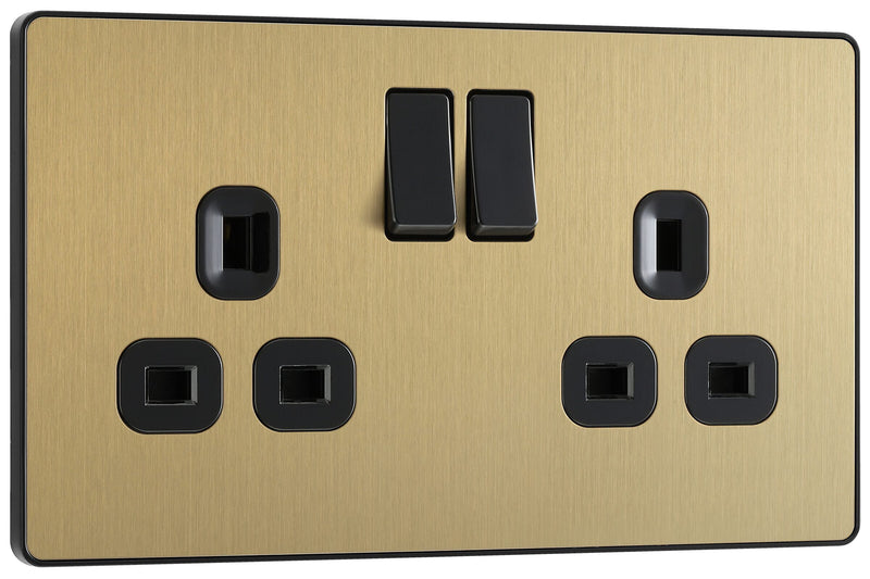 BG Electrical Evolve Satin Brass - Double, switched, single pole