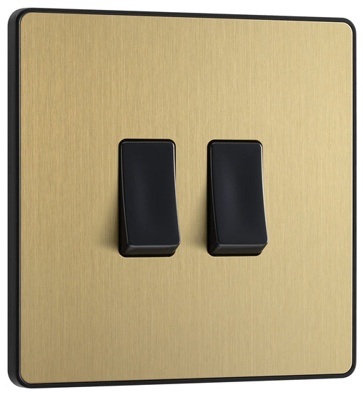 BG Electrical Evolve Satin Brass - Double, 2 way switch