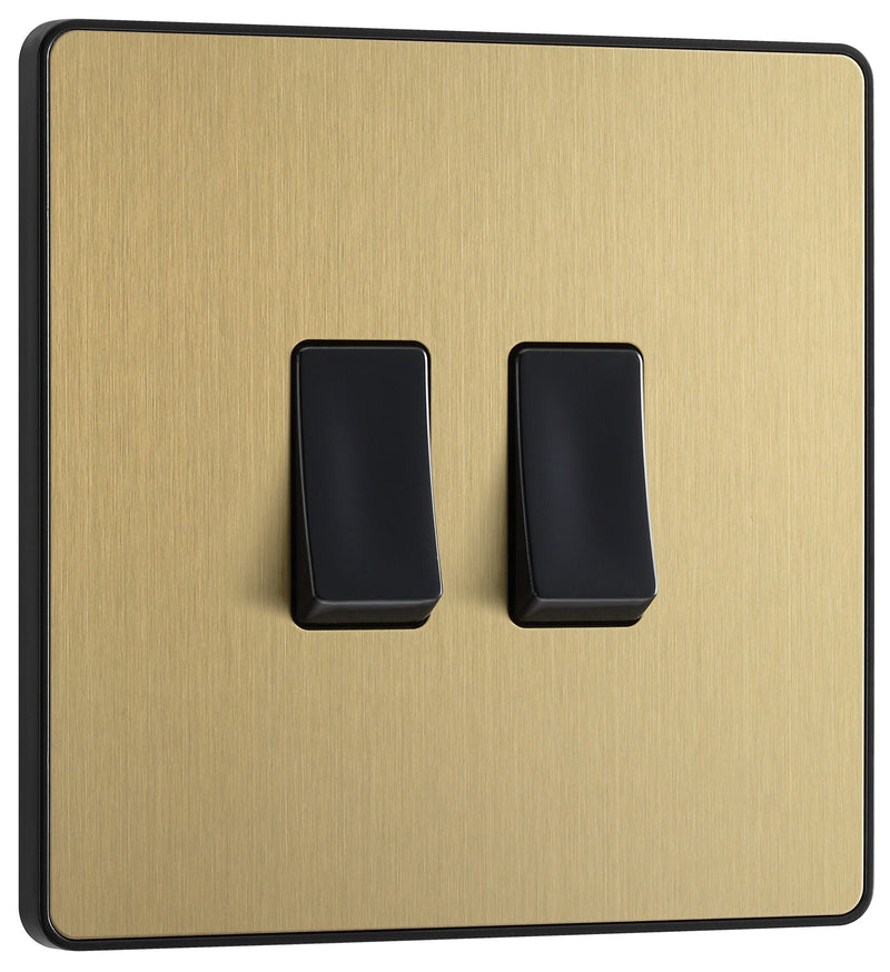 BG Electrical Evolve Satin Brass - Double, 2 way switch