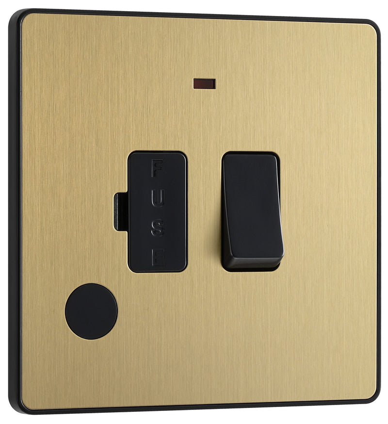 BG Electrical Evolve Satin Brass - Switched and fused with indicator