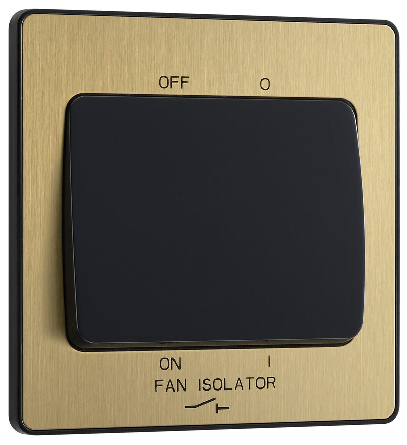 BG Electrical Evolve Satin Brass - Triple pole fan isolator