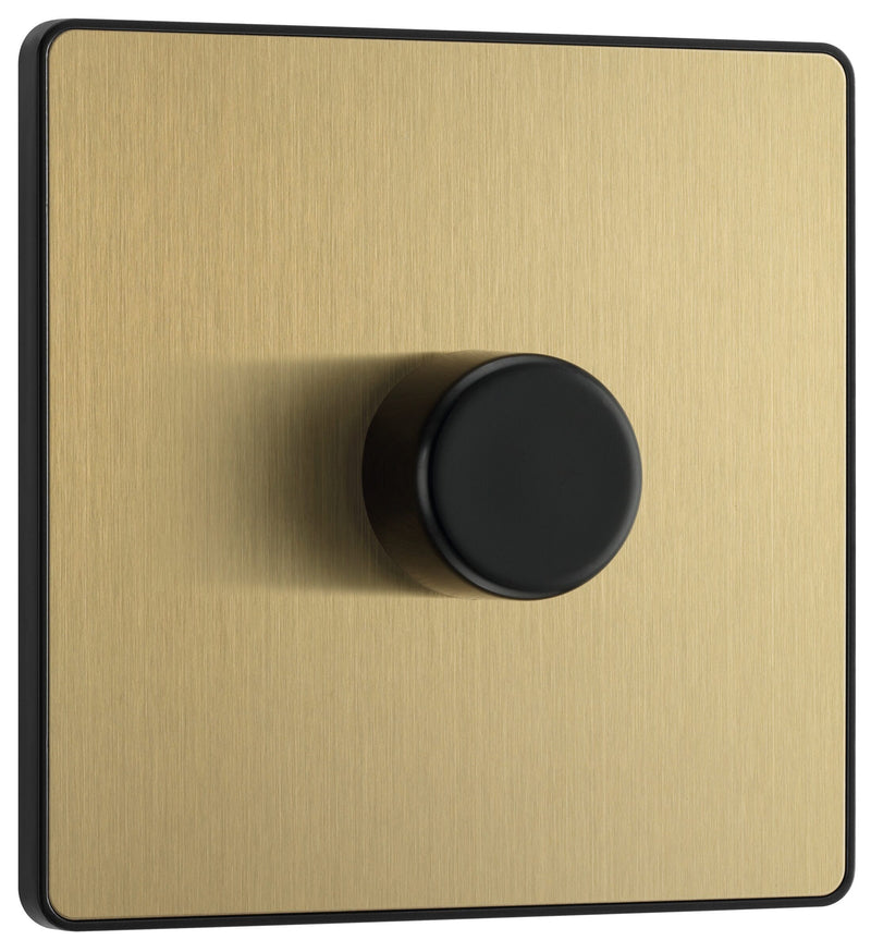 BG Electrical Evolve Satin Brass - Single, 2 way push 200W