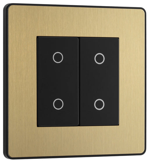 BG Electrical Evolve Satin Brass - Double, 2 way touch, 200W, master