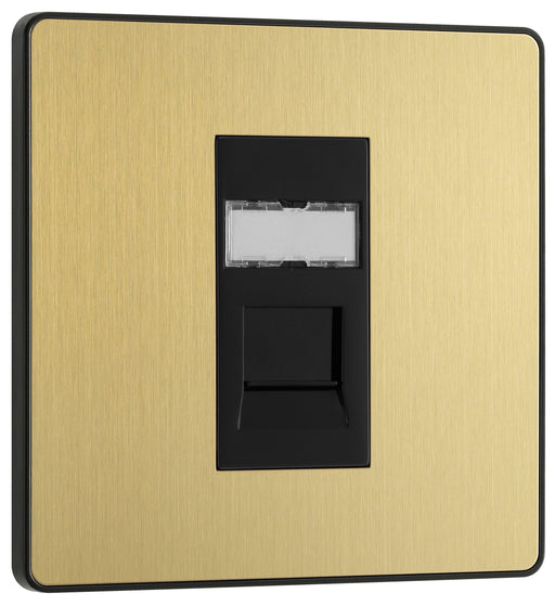 BG Electrical Evolve Satin Brass - Single, RJ45 telephone socket