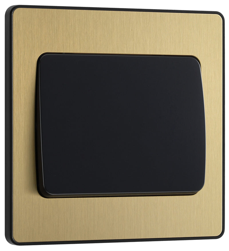 BG Electrical Evolve Satin Brass - Single, 2 way switch, wide rocker