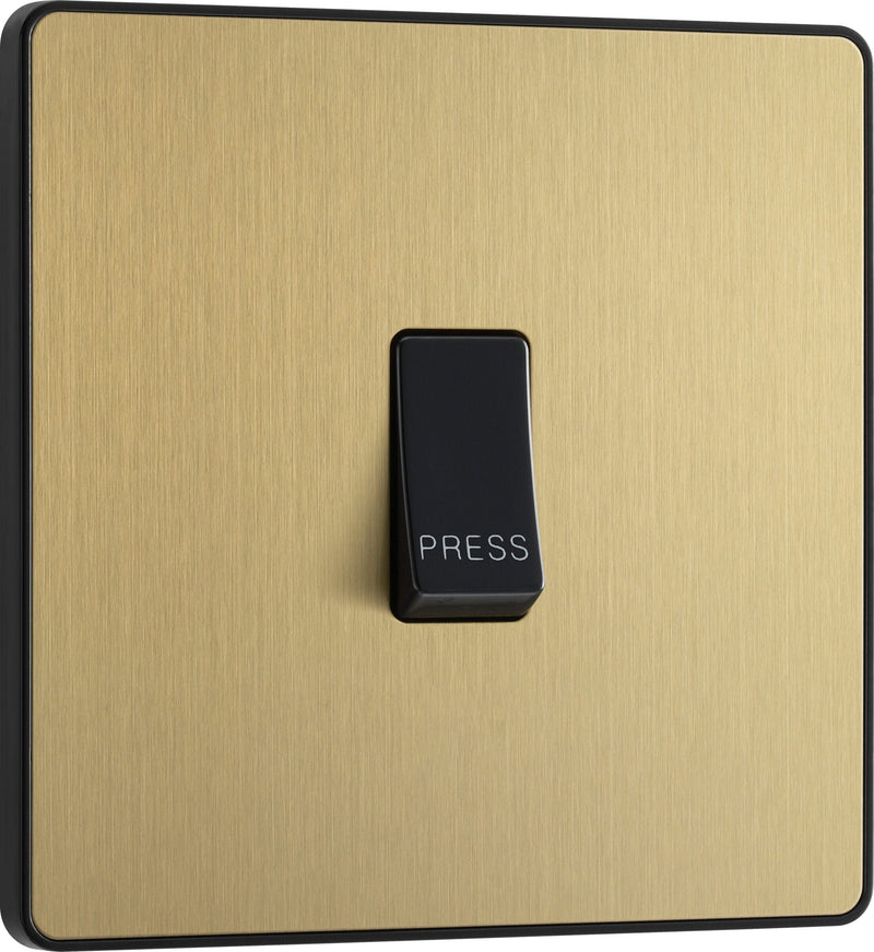 BG Electrical Evolve Satin Brass - Single, bell push switch