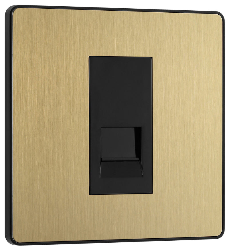 BG Electrical Evolve Satin Brass - Single, telephone socket, secondary
