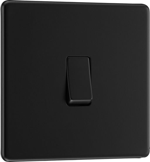 BG Electrical Flatplate Screwless Matt Black - Single 2 way switch