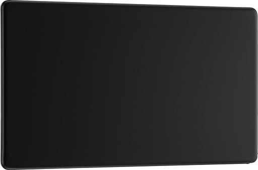 BG Electrical Flatplate Screwless Matt Black - Double, blank plate
