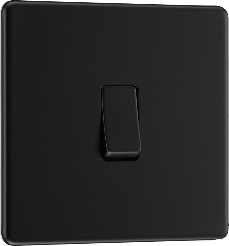 BG Electrical Flatplate Screwless Matt Black - Intermediate switch