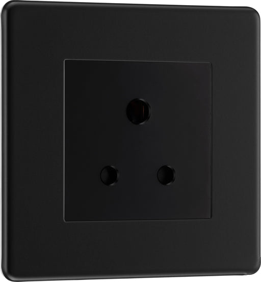BG Electrical Flatplate Screwless Matt Black - 5A single, unswitched, round pin