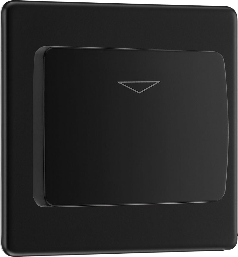 BG Electrical Flatplate Screwless Matt Black - Hotel key card switch