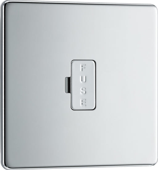 BG Electrical Flatplate Screwless Polished Chrome - Unswitched and fused