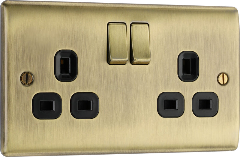 BG Electrical Nexus Metal Antique Brass - Double, switched, single pole