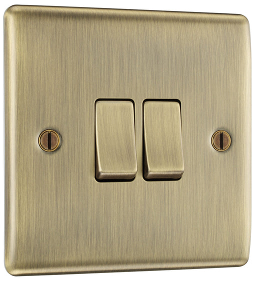 BG Electrical Nexus Metal Antique Brass - Double, 2 way switch