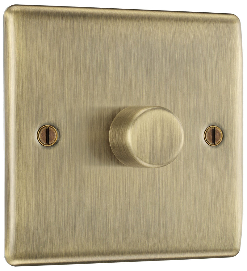 BG Electrical Nexus Metal Antique Brass - Single, 2 way push 200W