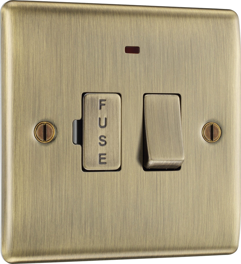 BG Electrical Nexus Metal Antique Brass - Switched and fused with indicator
